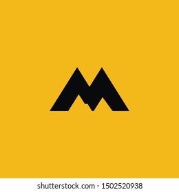 M Letter Mountain Logo Icon
