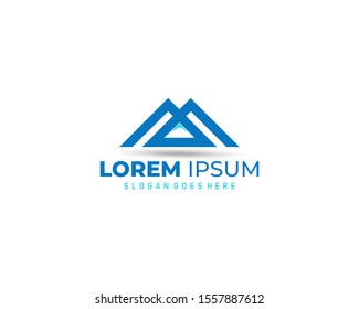 M letter, Mountain logo template