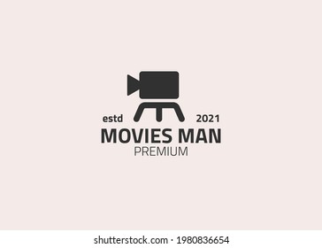 M Letter Movie man film cinema logo template