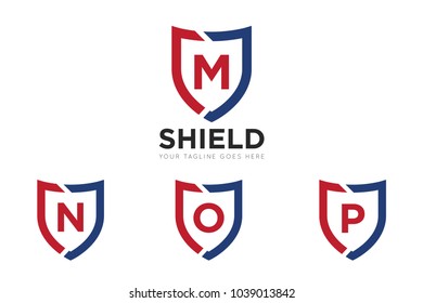 m letter, n letter, o letter, p letter, american shield logo and shield icon Vector design Template. Vector Illustrator Eps.10