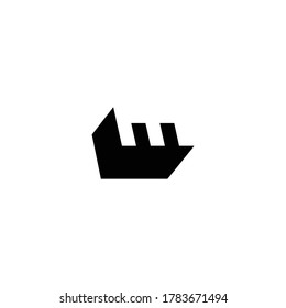 M Buchstabe Negativ Leerzeichen Symbol Symbol Zeichen Design. Vektorgrafik einzeln auf weißem Hintergrund