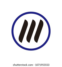 m letter on the circle vector logo