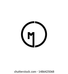 m letter on the circle vector logo