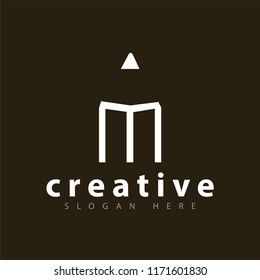 M Letter Pen Logo Vector template