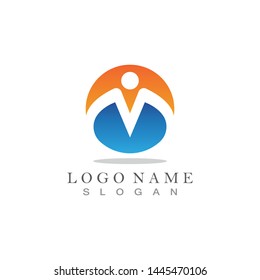 M letter people business logo design template