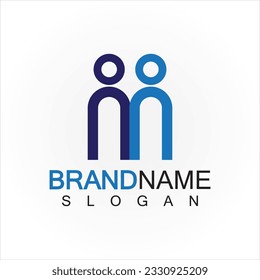 M Letter people concept Logo Template Vector Illustration