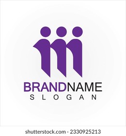 M Letter people concept Logo Template Vector Illustration