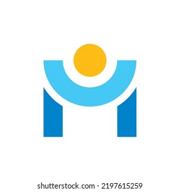 plantilla de diseño de ilustración de vector de icono de letra m