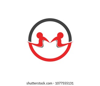 M letter people logo template