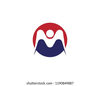 M letter people logo vector