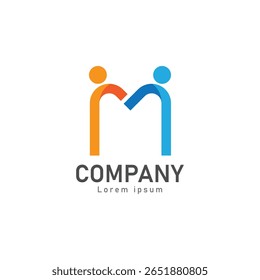 Vector del logotipo de la gente de la letra M