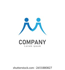 m letter people logo vector