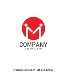 vetor de logotipo de pessoas com letra m