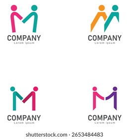 Vector del logotipo de la gente de la letra M