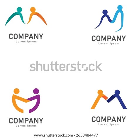 m letter people logo vector