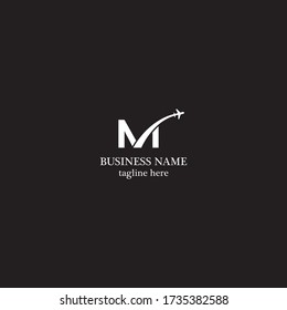 M Letter plane logo business template vector icon