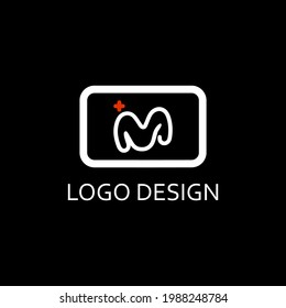 m letter plus for logo design
