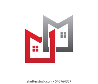M Letter Property Logo Template