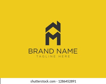 M Letter Real Estate Logo Design - Real estate logo
