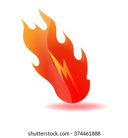 M letter with red fire flames. Letter vector design template elements for your application or corporate identity.