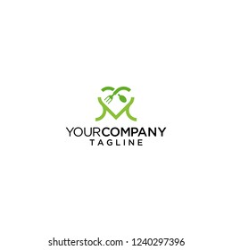 M letter restaurant logo vector icon