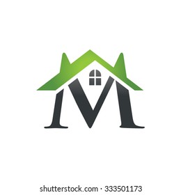 M Letter Roof Shape Logo Green Stock Vector (Royalty Free) 333501173 ...