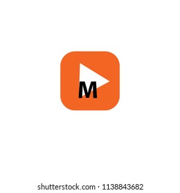 M Letter Rounded Square Logo