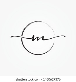 M letter script logo design vector