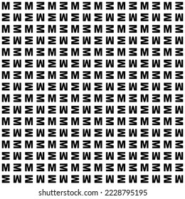 M Letra Infinita de patrón sin foco para fondo tipográfico