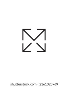 M letter shape with arrow modern creative vector logo template