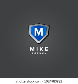 M Letter Shield Letter Logo Icon Template for web and business card, Letter Logo template