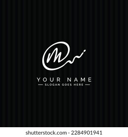 M Letter Signature Logo - M letter Initial Logo - Logo for Company Name Starts with Letter M
