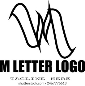 M LETTER SIMPLE DESIGN LOGO