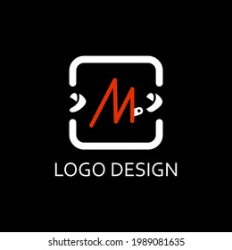m letter for simple logo design