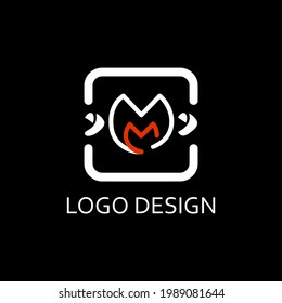 m letter for simple logo design