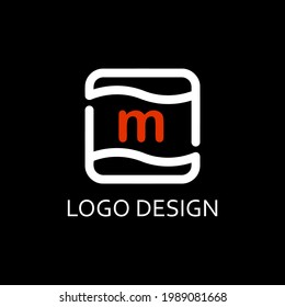 m letter for simple logo design