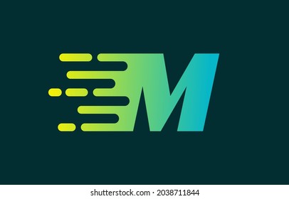 M Letter Speed Line Logo Concept. Fast Motion Icon Vector Illustration for Your Application, Web or Project.