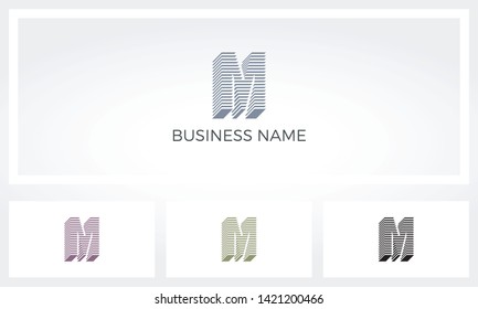 M Letter Stack Layer Logo