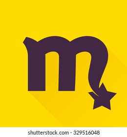 M letter with star. Vector design template elements for your application or corporate identity.