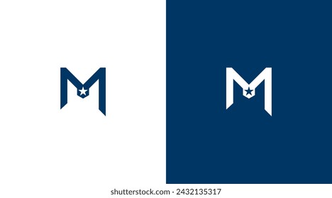 M Letter And Ster icon Logo Design, M icon Brand identity Design Monogram Logo