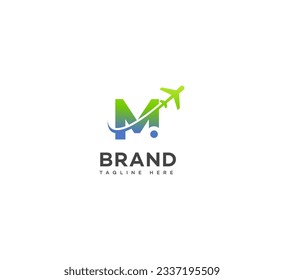 m Letter symbol, Travel modern logo design