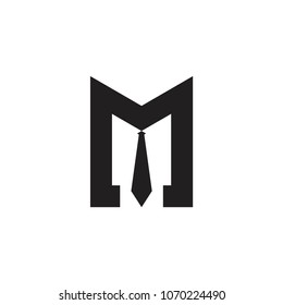 M letter with tie logo design vector