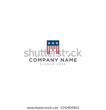 M letter with usa abstract Logo Template Design Vector, Emblem, Design Concept, Creative Symbol, Icon