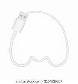 M letter usb cable realistic vector style. İsolated font for logo, application, creative technology design and more
