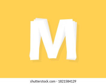 M Letter Vektor Schriftart, moderne Schichten Design. EPS10-Illustration             