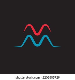 M Letter  vector  icon  Template  Illustration design 