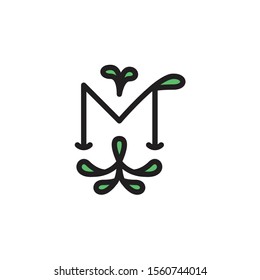 M Letter vector line logo