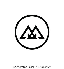 m letter vector logo. aa letter vector logo. mountain vector logo