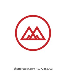 m letter vector logo. aa letter vector logo. mountain vector logo