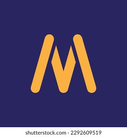 diseño de logotipo vectorial de letra m, concepto simple y minimalista